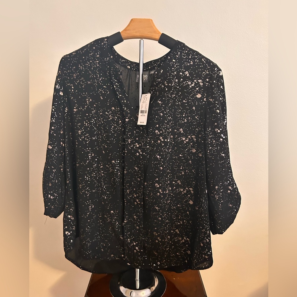 NY & Company Glittery black and silver blouse